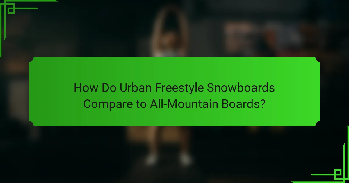 How Do Urban Freestyle Snowboards Compare to All-Mountain Boards?