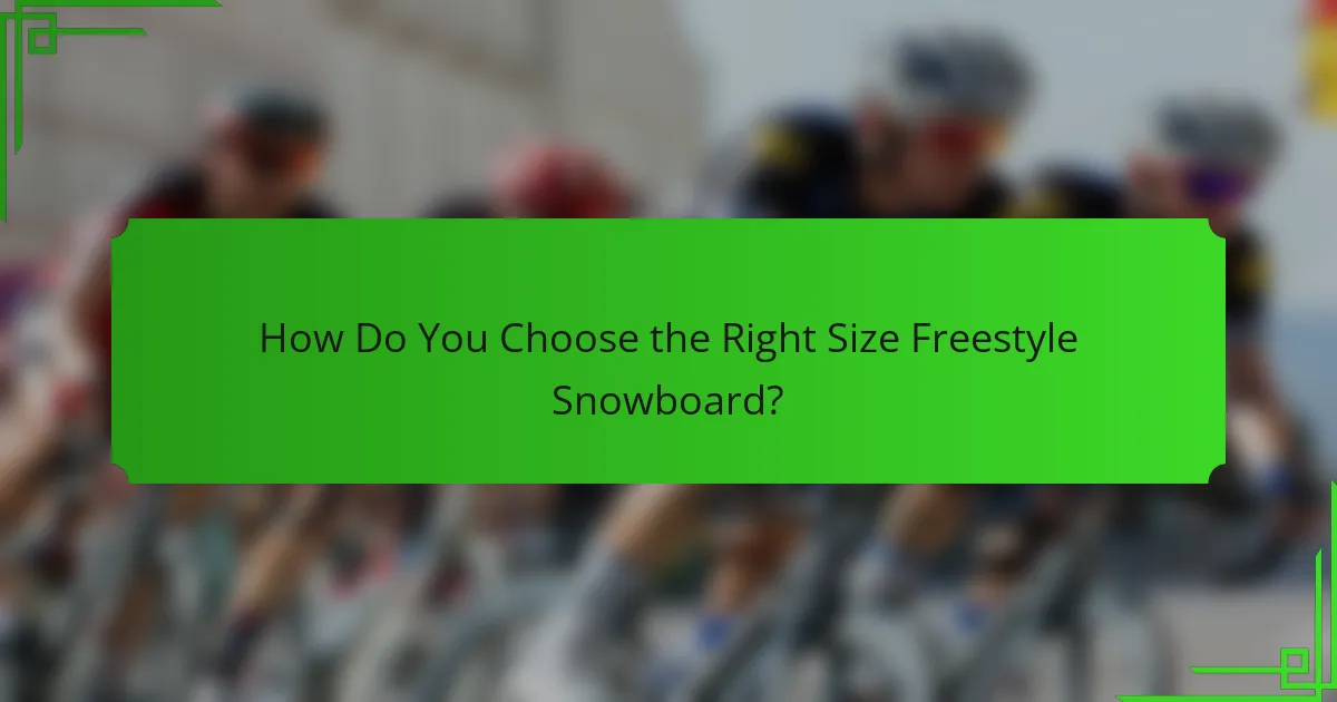 How Do You Choose the Right Size Freestyle Snowboard?