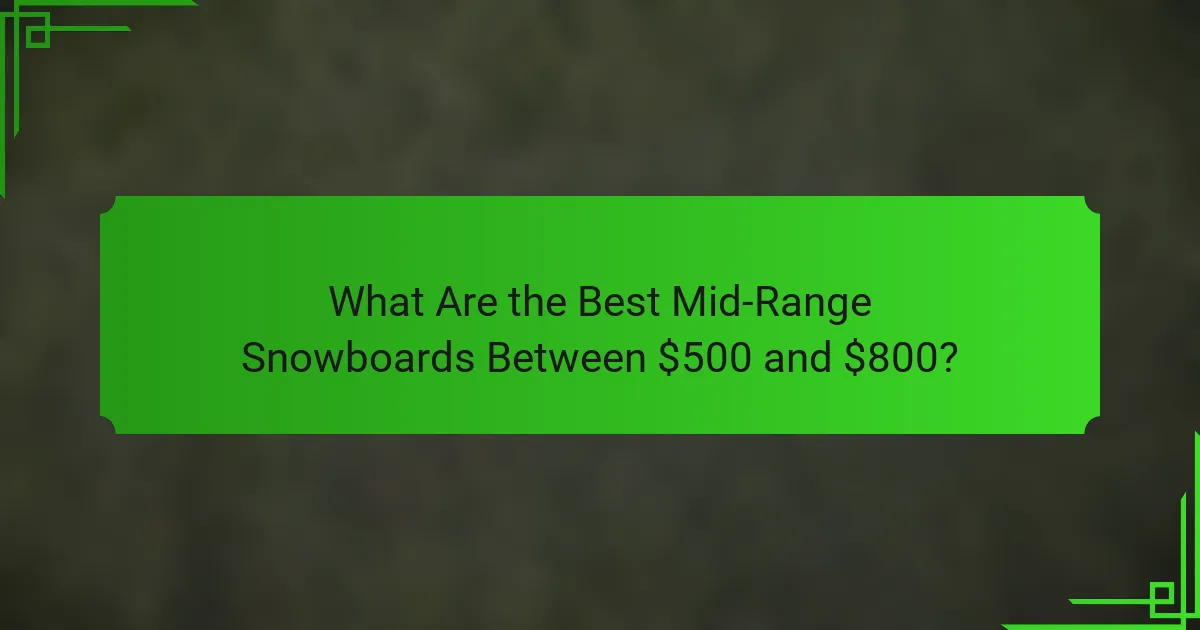 What Are the Best Mid-Range Snowboards Between $500 and $800?