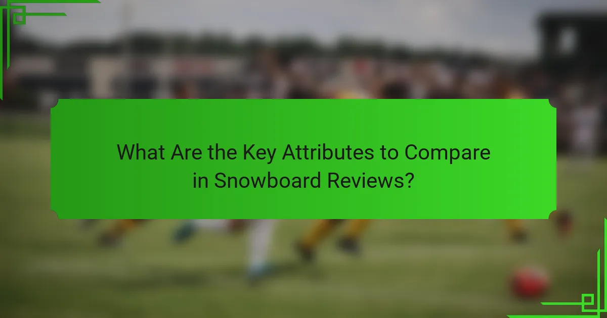 What Are the Key Attributes to Compare in Snowboard Reviews?