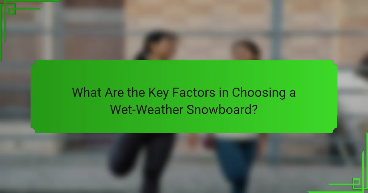 What Are the Key Factors in Choosing a Wet-Weather Snowboard?