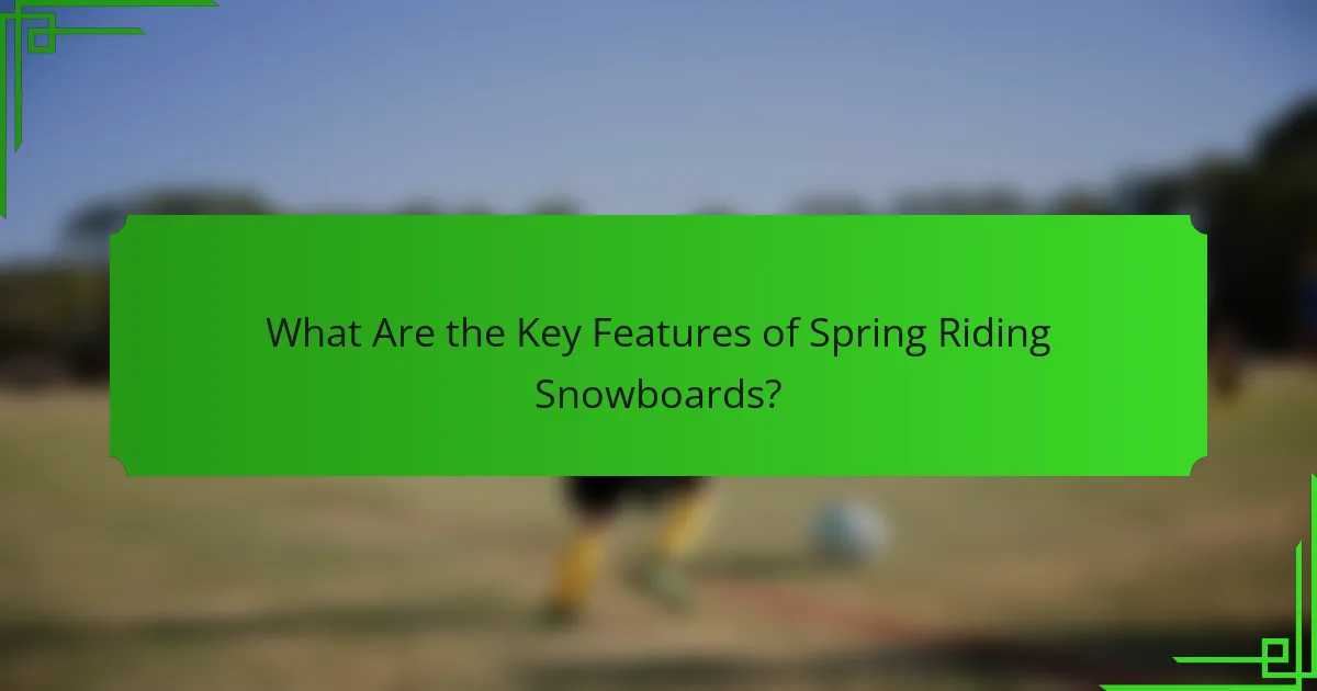 What Are the Key Features of Spring Riding Snowboards?