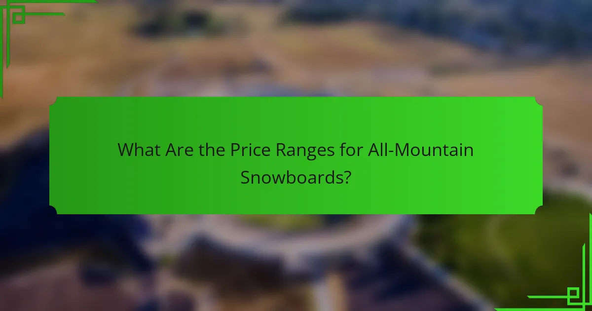 What Are the Price Ranges for All-Mountain Snowboards?