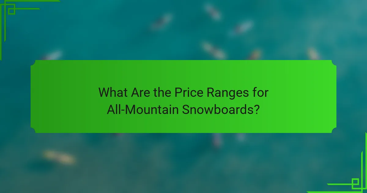 What Are the Price Ranges for All-Mountain Snowboards?