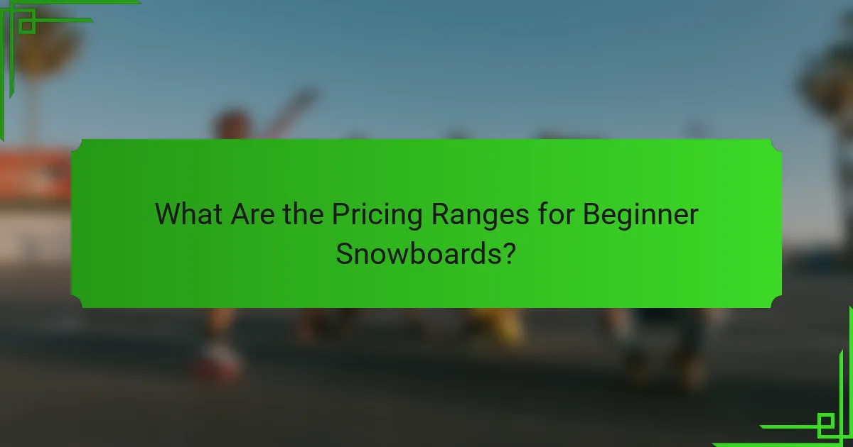 What Are the Pricing Ranges for Beginner Snowboards?