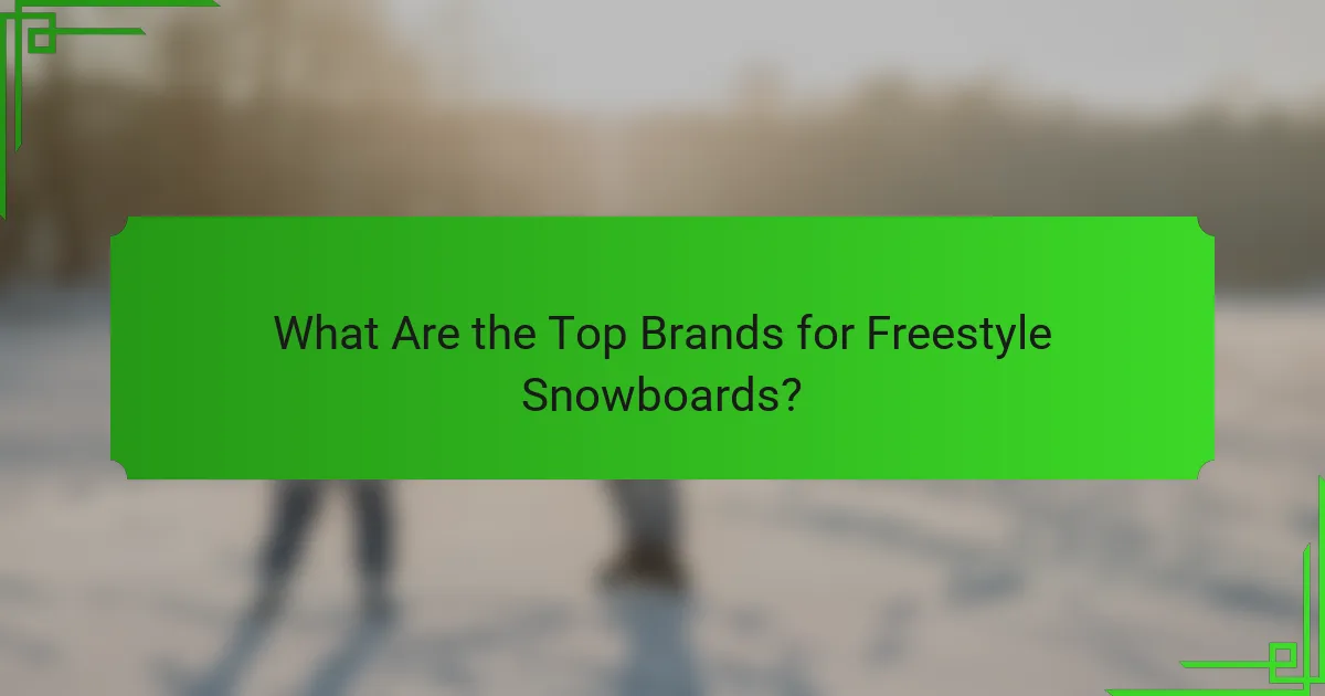 What Are the Top Brands for Freestyle Snowboards?