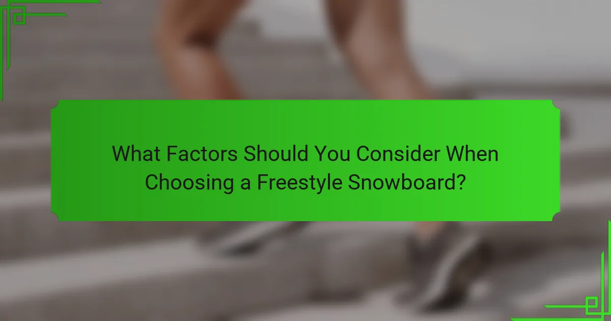 What Factors Should You Consider When Choosing a Freestyle Snowboard?
