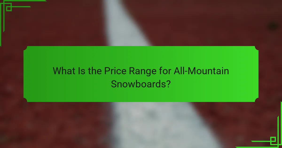What Is the Price Range for All-Mountain Snowboards?